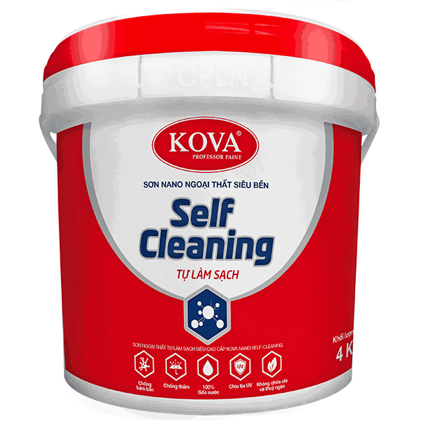 Sơn ngoại thất tự làm sạch siêu cao cấp KOVA NANOPRÔ Self-Cleaning (Bóng mờ - Nền S, T)