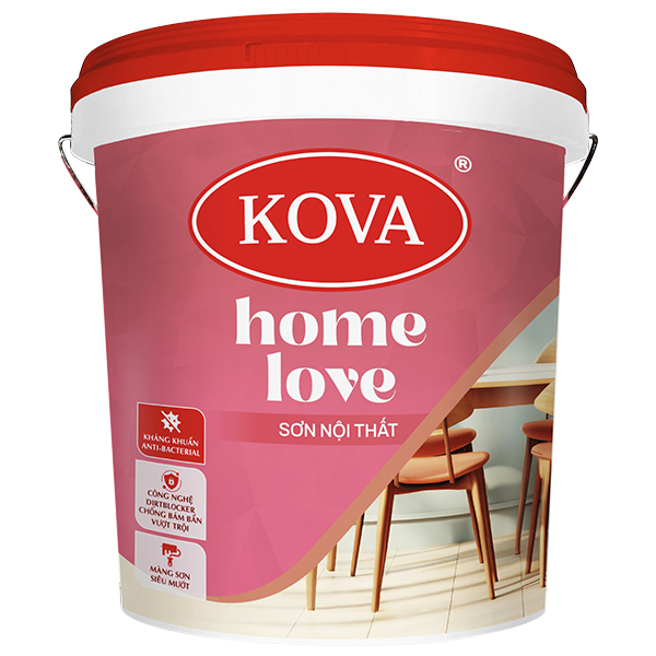 Sơn nội thất cao cấp KOVA Home Love (Mờ - Nền S,T,D,A Bóng Mờ, Bán Bóng – Nền S, T)